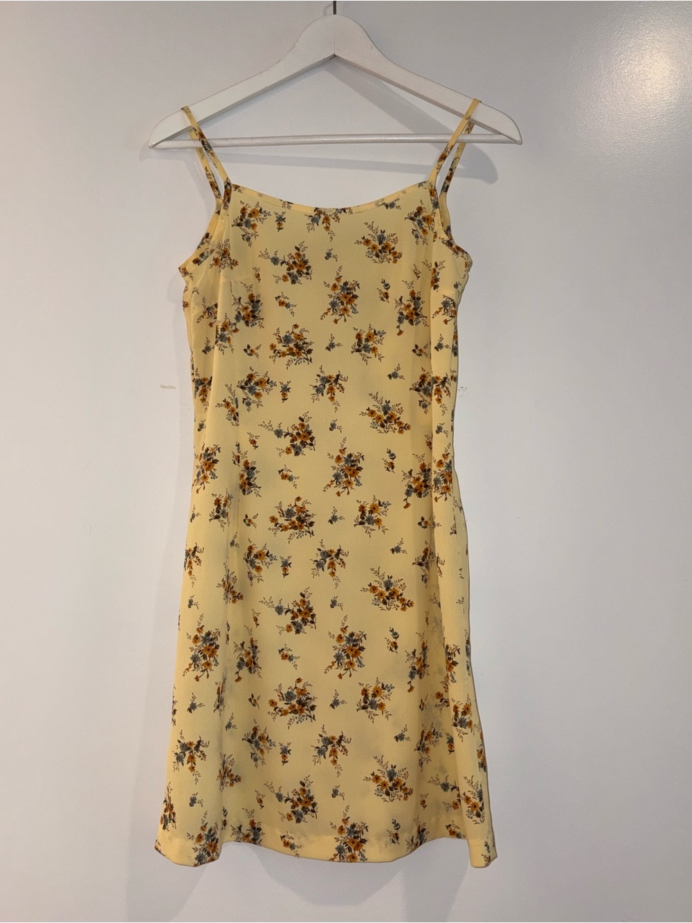 Butter Yellow Floral Slip Dress